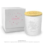 	14 oz. Lux Candle & Box with Optional White Box in White Laser Engraved