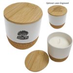 Custom Santal Candles with Standard Imprint in White