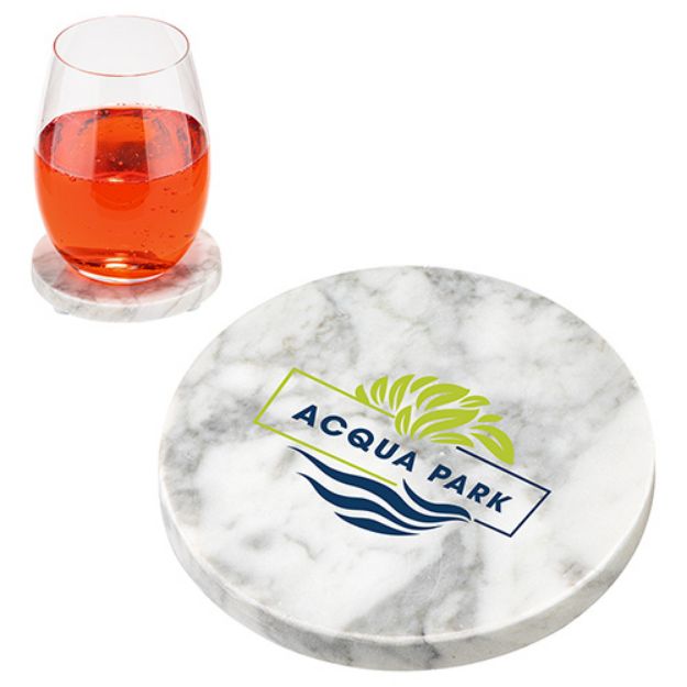 	Round Custom Marble Coasters Natural Stone