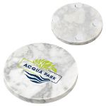 Round Custom Marble Coasters Natural Stone and Backing