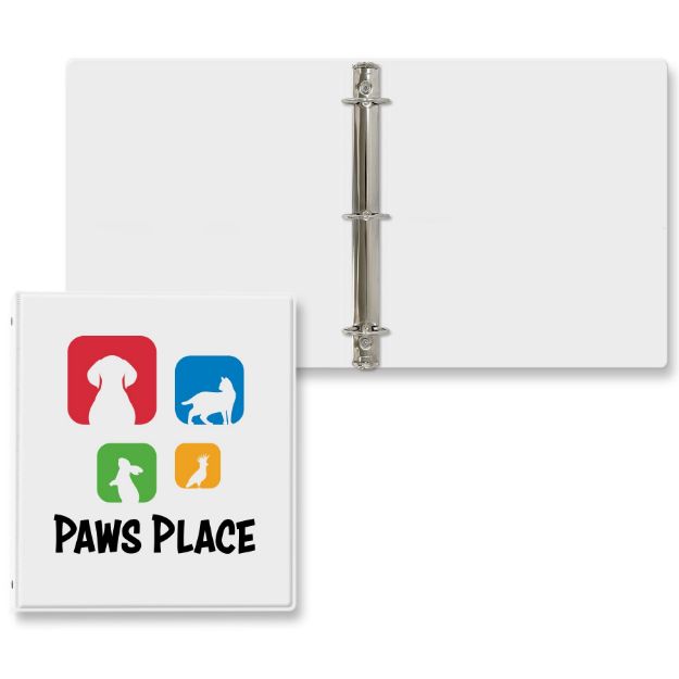 Full Custom 1.5" Round Ring Binder - White