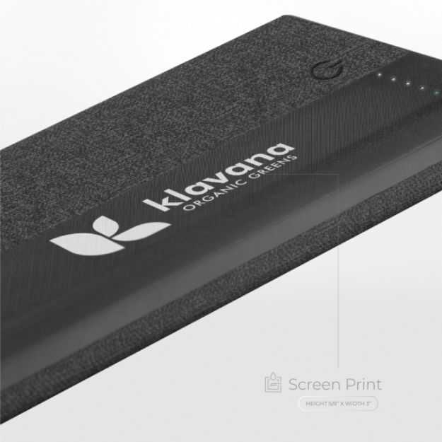 Custom Branded 10,000 mAh Linen Cloth Encased Wireless Charging Powerbank with your logo