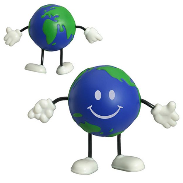 Earth Globe Stress Stick Figure