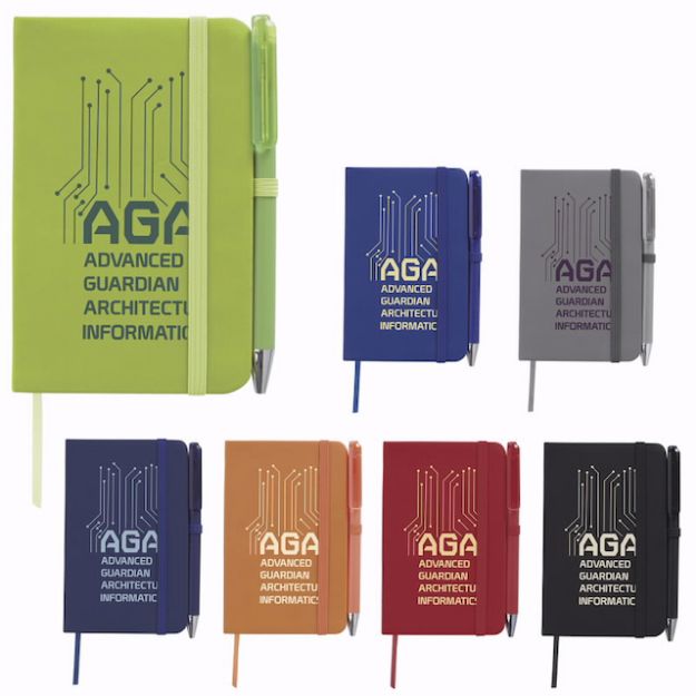 custom logo mini notebook pen combo