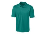 Custom Clique Spin Solution-dyed Performance Pique Mens Polo Teal Green