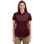 Cutter & Buck Prospect Recycled Featherlight Stretch Womens Polo Bordeaux